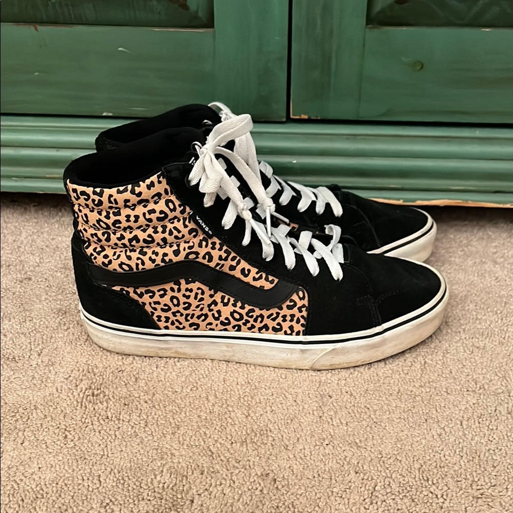 Vans Black and Tan High-Top Sneakers